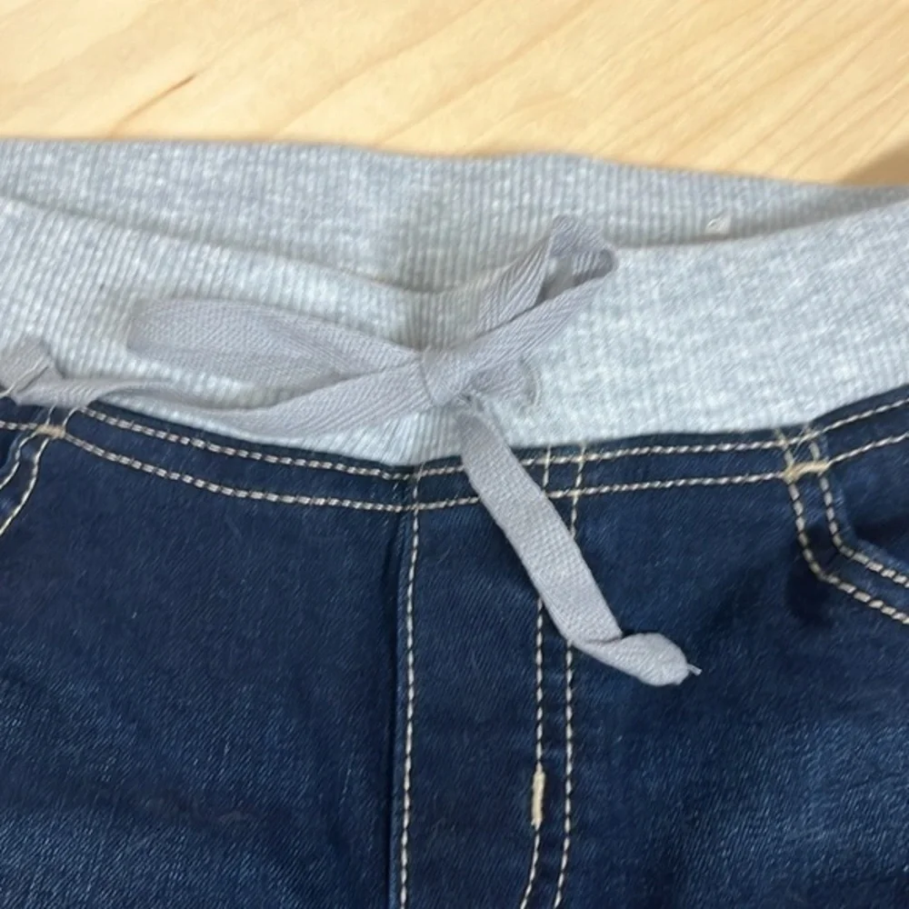 Justice dark wash jeans size 12 slim elastic waist‎